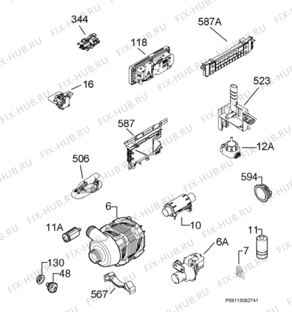 Взрыв-схема посудомоечной машины Aeg Electrolux F77009BU0P - Схема узла Electrical equipment 268